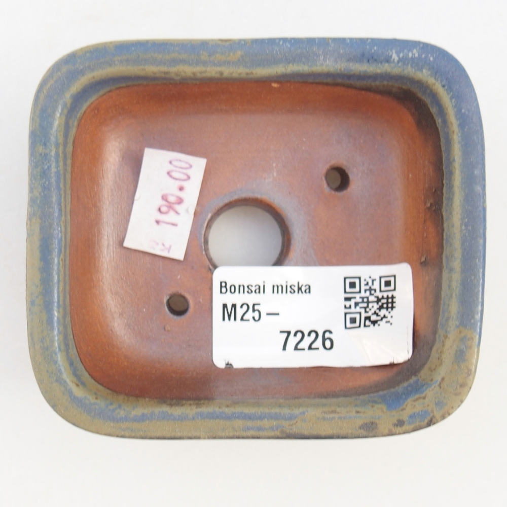 Keramická bonsai miska 14,5 x 10,5 x 4,5 cm, barva modrá