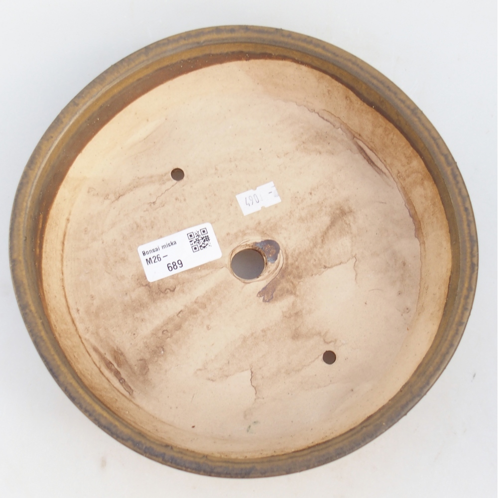 Keramická bonsai miska 21,5 x 21,5 x 6 cm, barva hnědá