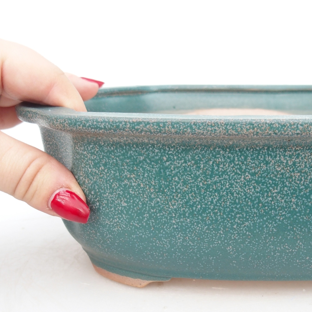 Keramická bonsai miska 22 x 18 x 7,5 cm, barva modrá