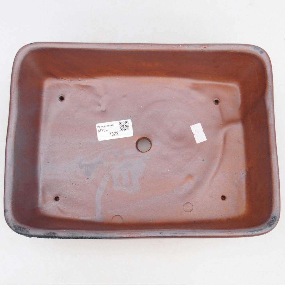 Keramická bonsai miska 26,5 x 19,5 x 8 cm, barva kovová