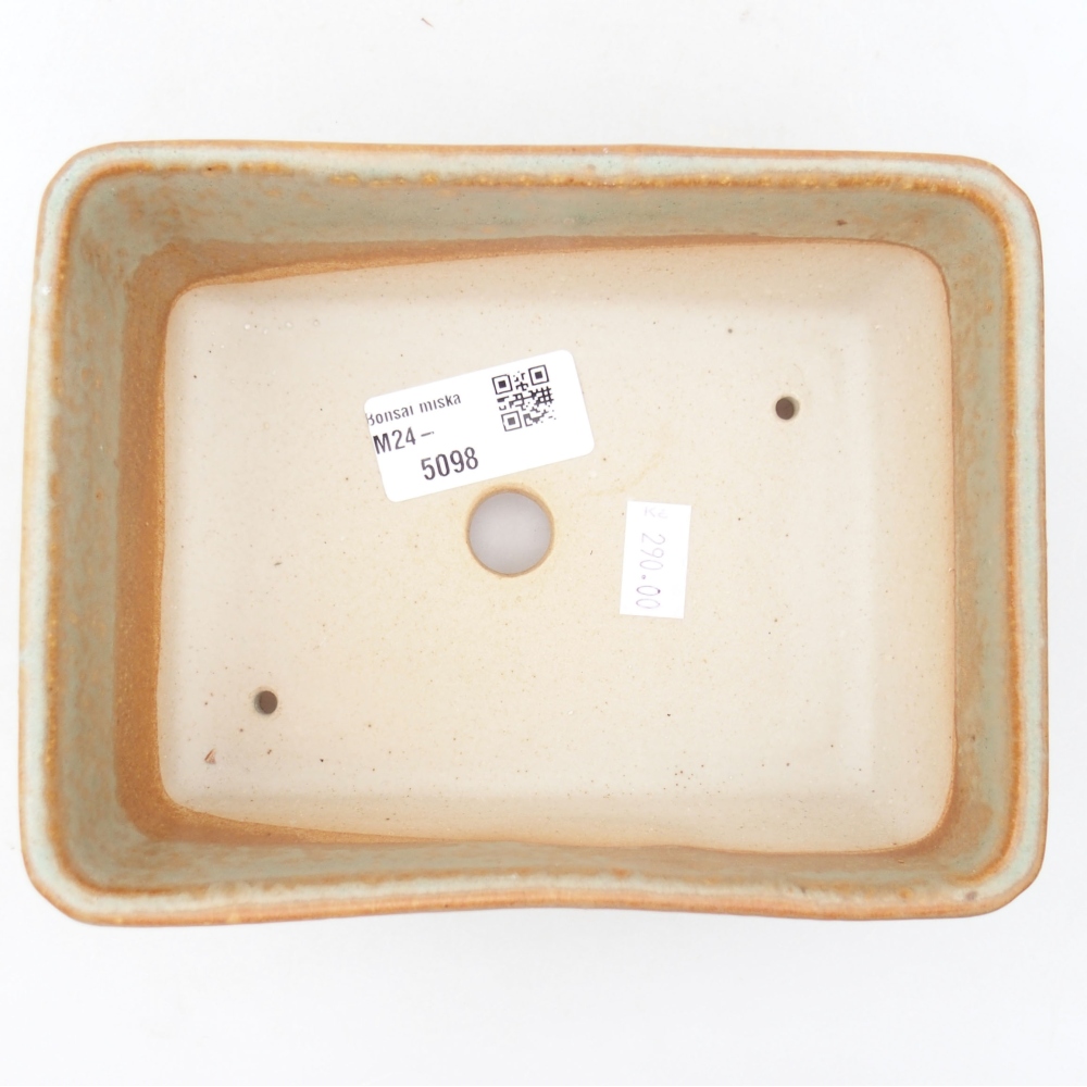 Keramická bonsai miska 16 x 12 x 6 cm, barva zelená