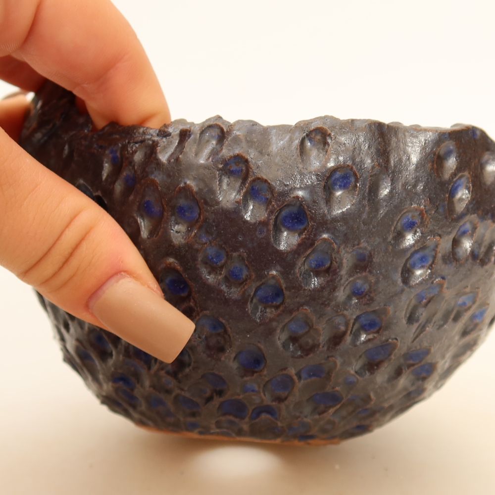 Keramická Skořápka na Kokedamu 14 x 12 x 8,5 cm , barva modrá