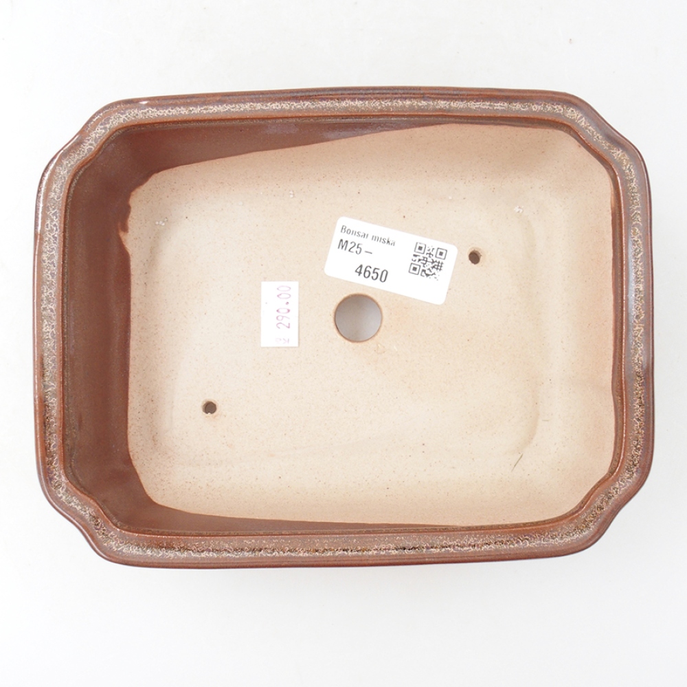 Keramická bonsai miska 18 x 13,5 x 5 cm, barva hnědá