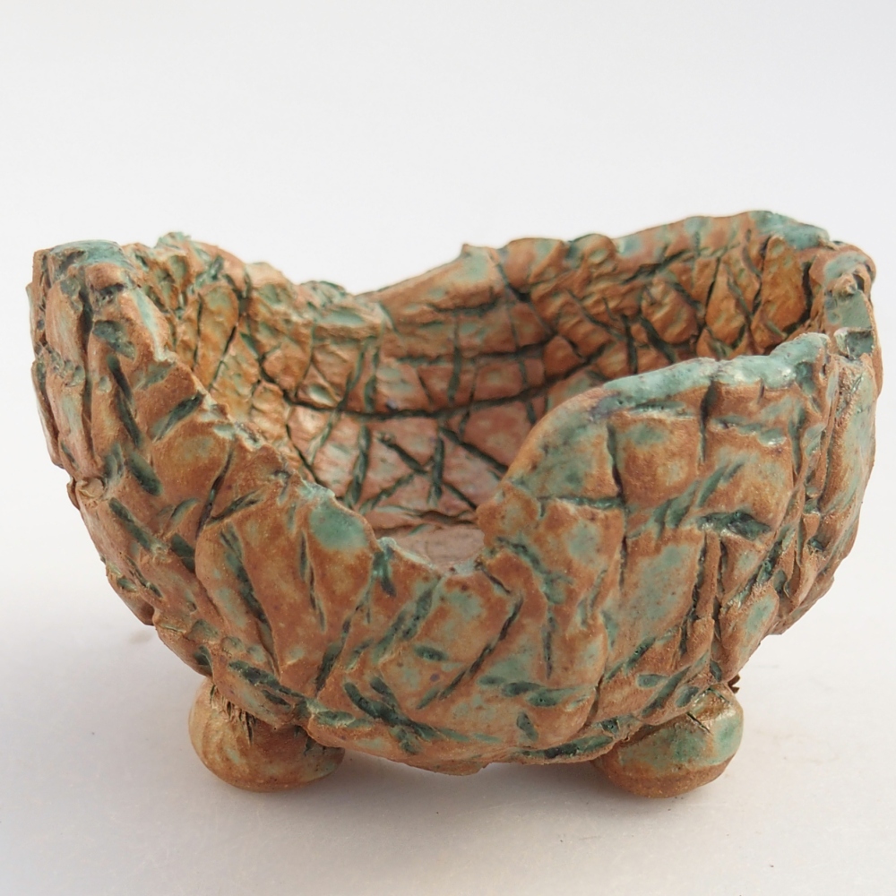 Keramická Skořápka 10 x 9,5 x 6,5 cm , barva hnědozelená