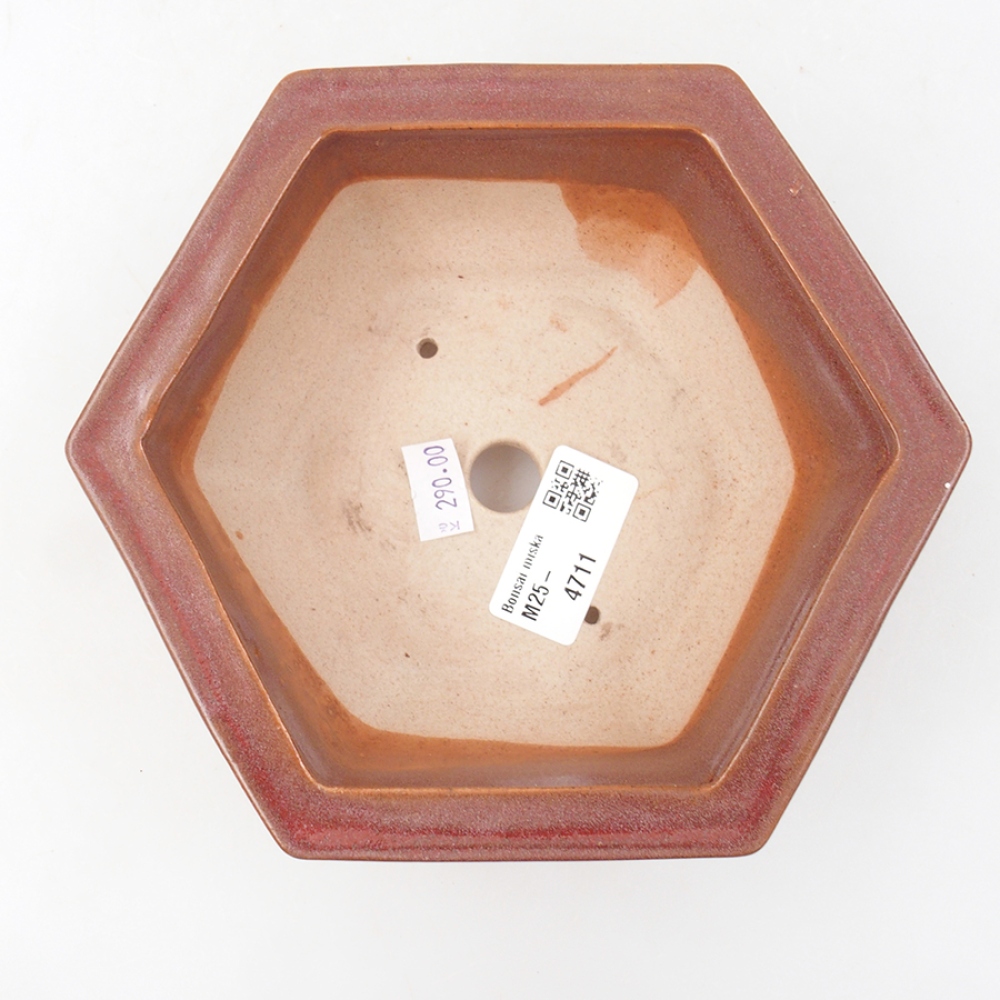 Keramická bonsai miska 14 x 11 x 4 cm, barva vínová
