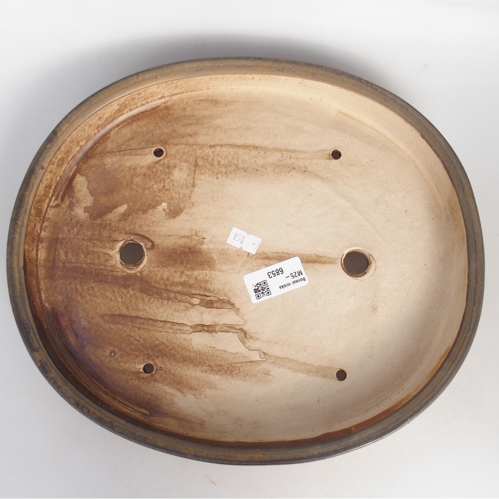 Keramická bonsai miska 30,5 x 26,5 x 4 cm, barva hnědá