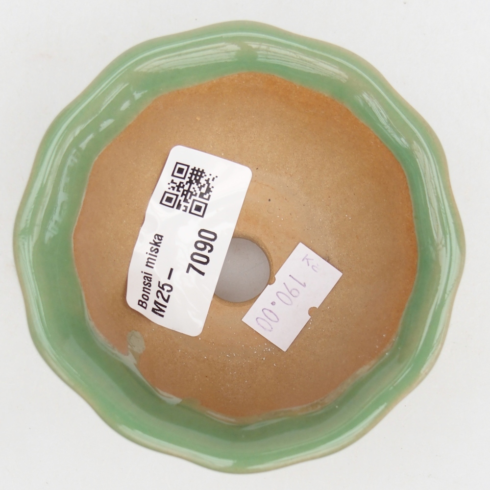 Keramická bonsai miska 8,5 x 8,5 x 4,5 cm, barva zelená