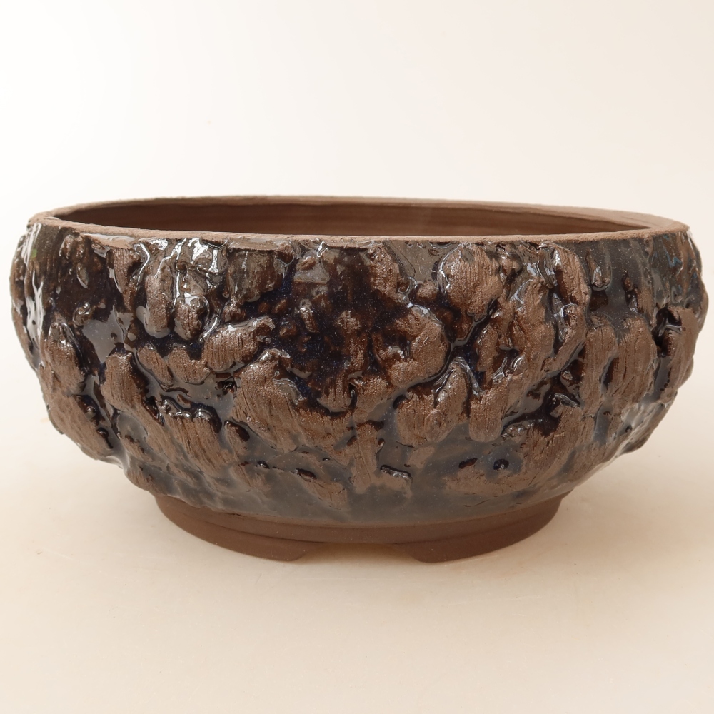Keramická bonsai miska 17 x 17 x 8 cm, barva hnědá