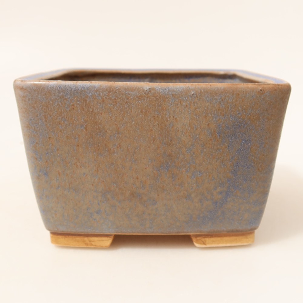 Keramická bonsai miska 13 x 13 x 8 cm, barva modrá
