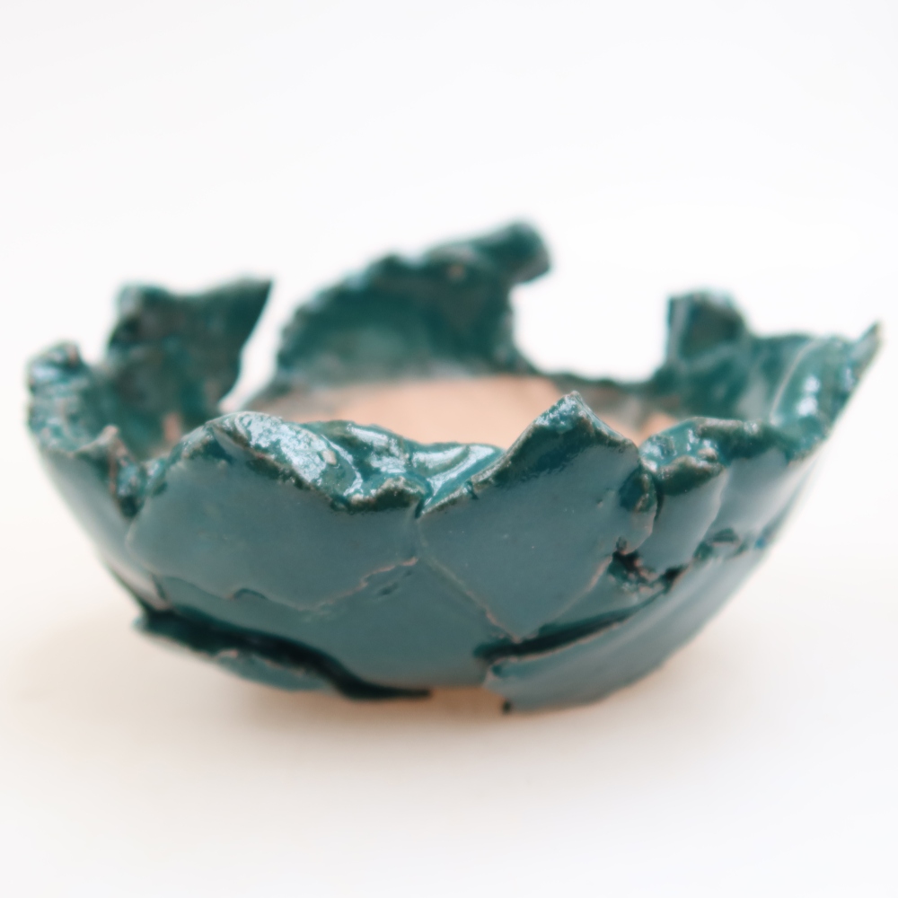 Keramická Skořápka  10,5 x 10,5 x 6 cm , barva zelená