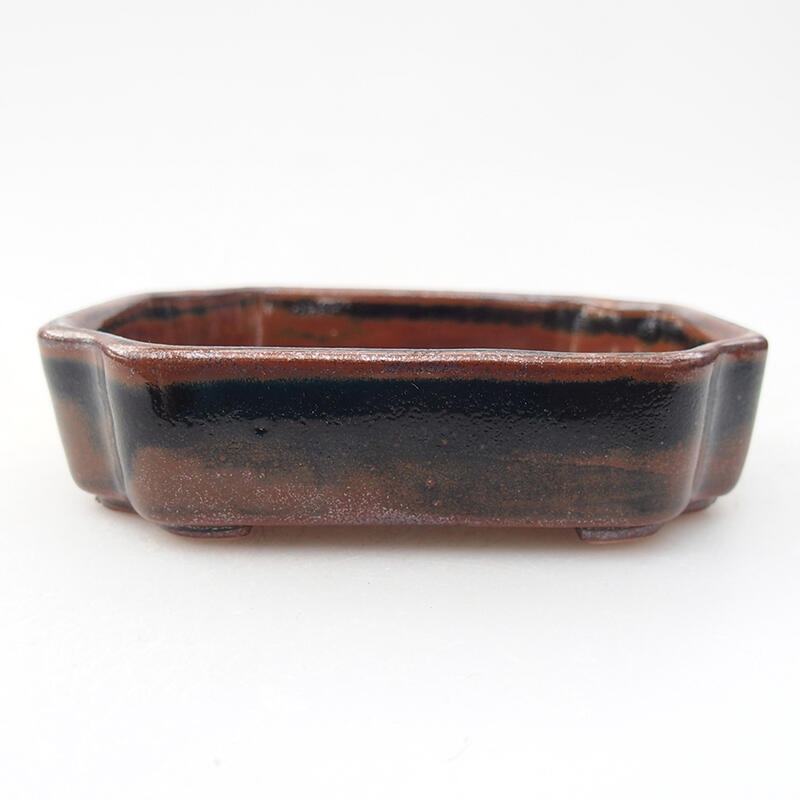 Keramická bonsai miska 10 x 8,5 x 2,5 cm, barva hnědá