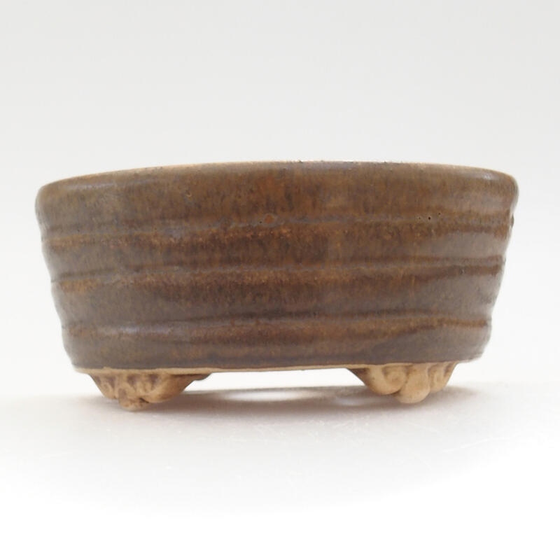 Keramická bonsai miska 10 x 9 x 5 cm, barva hnědá