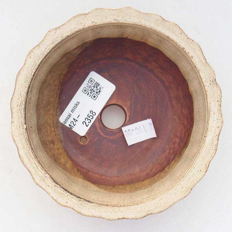 Keramická bonsai miska 11,5 x 11,5 x 5 cm, barva béžová