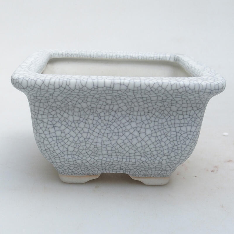 Keramická bonsai miska 11 x 11 x 6,5 cm, barva raku