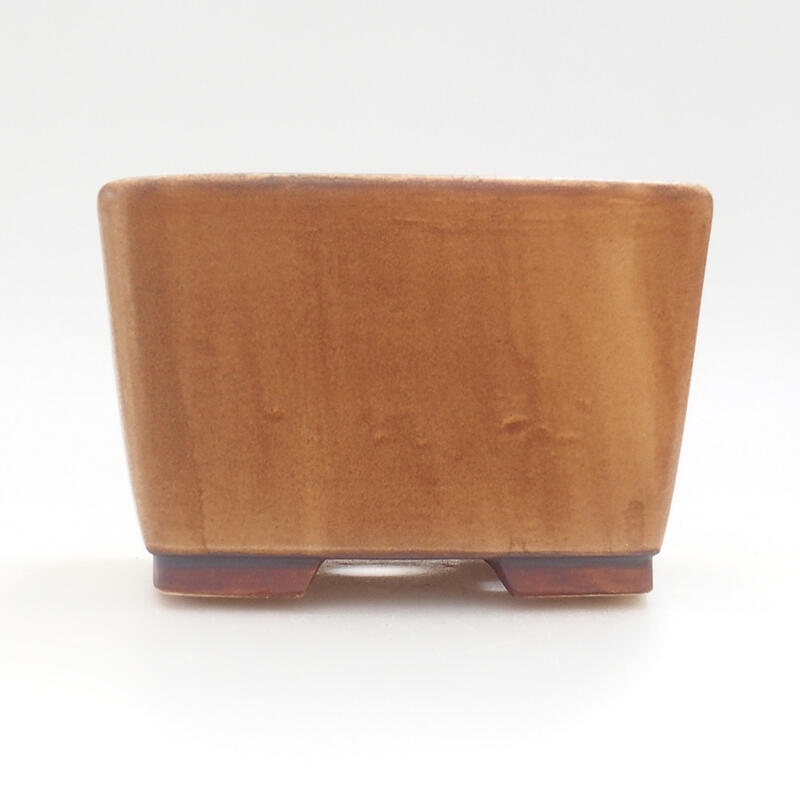 Keramická bonsai miska 11 x 11 x 8 cm, barva oranžová