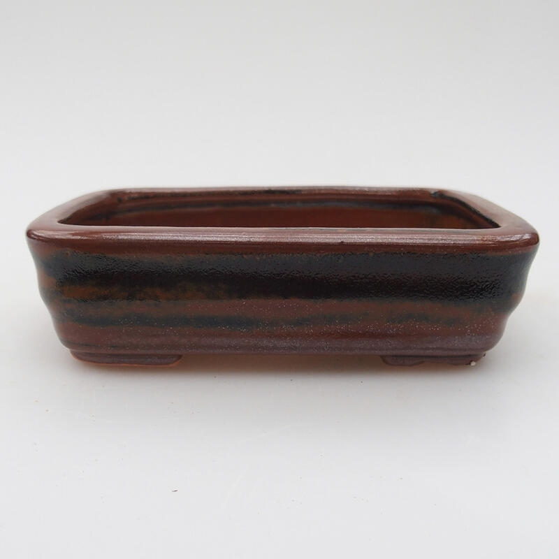 Keramická bonsai miska 11 x 8 x 3 cm, barva hnědočerná