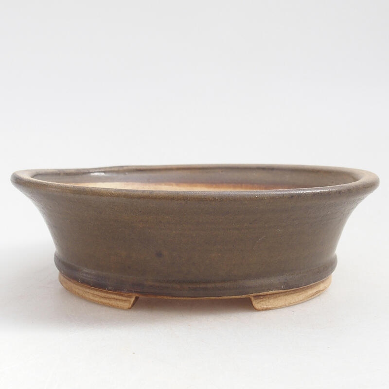Keramická bonsai miska 12,5 x 11,5 x 4 cm, barva hnědá