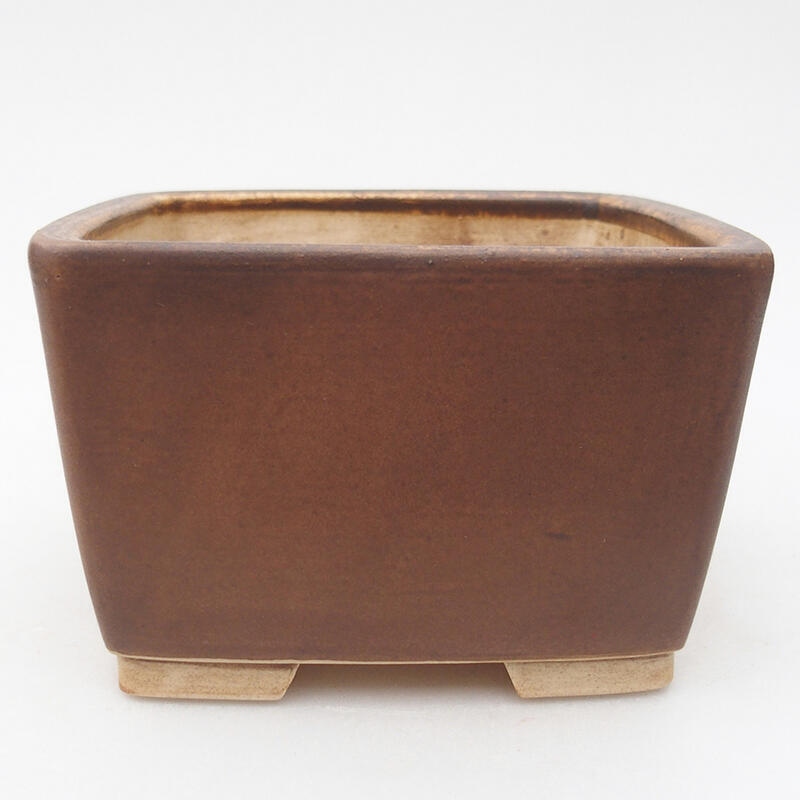 Keramická bonsai miska 12,5 x 12,5 x 8 cm, barva hnědá
