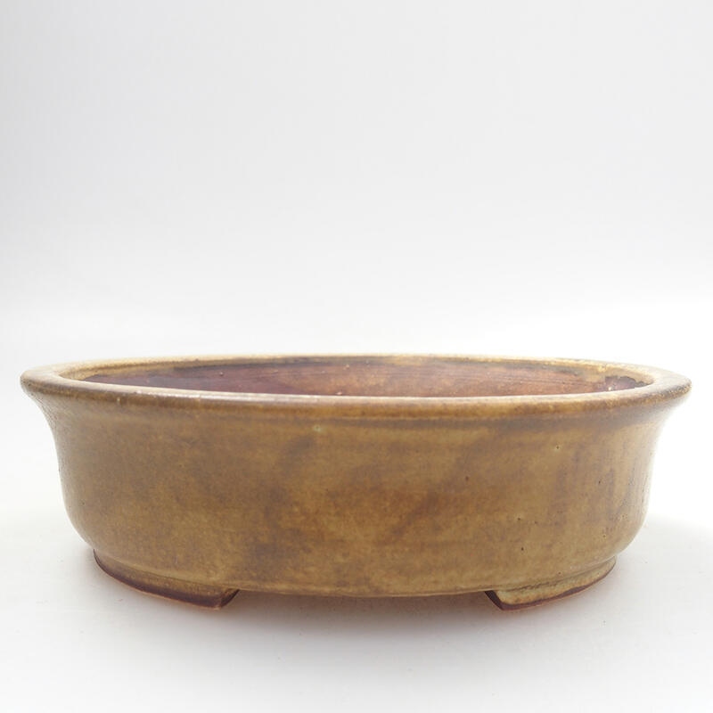 Keramická bonsai miska 12,5 x 12 x 3,5 cm, barva hnědá