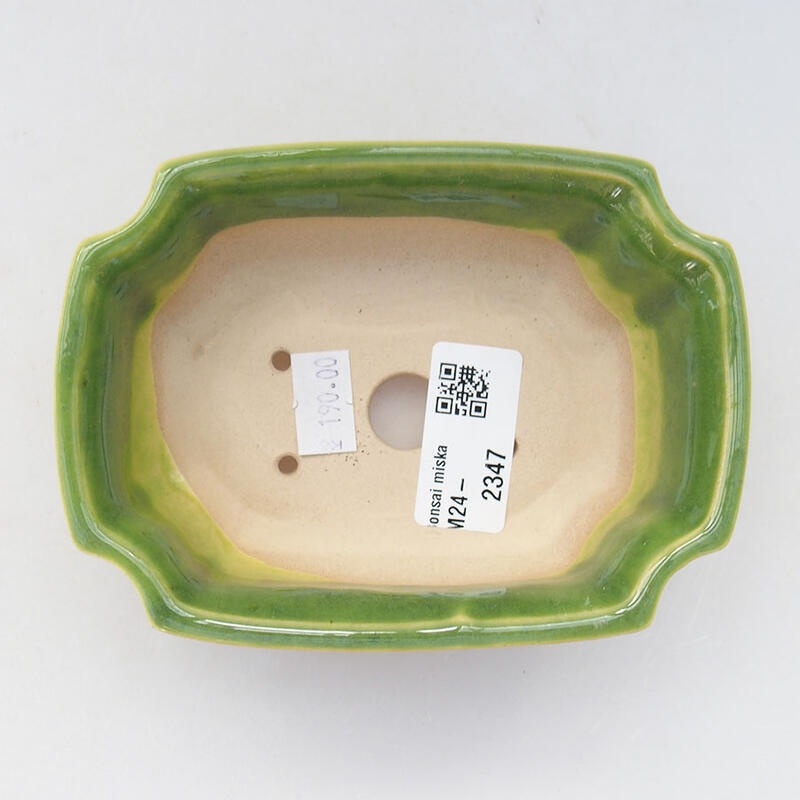 Keramická bonsai miska 12 x 9 x 4,5 cm, barva zelená