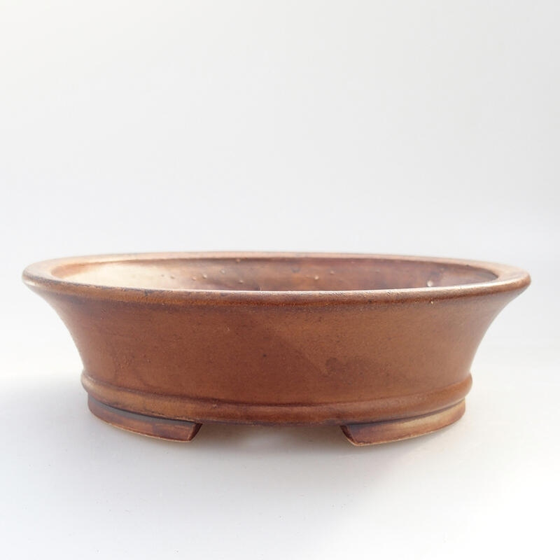 Keramická bonsai miska 13,5 x 12 x 4 cm, barva hnědá