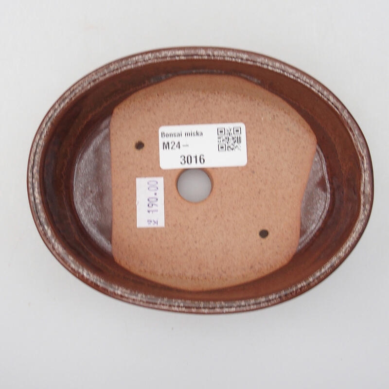 Keramická bonsai miska 13 x 10 x 3,5 cm, barva hnědá
