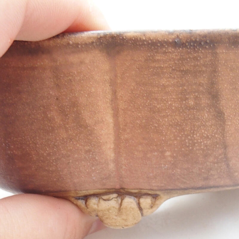 Keramická bonsai miska 13 x 12 x 5 cm, barva oranžová