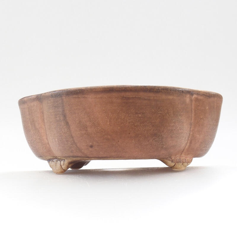 Keramická bonsai miska 13 x 12 x 5 cm, barva oranžová