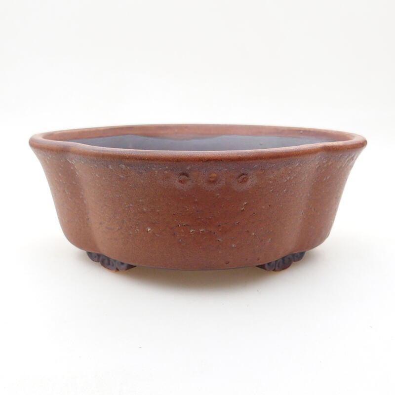 Keramická bonsai miska 14 x 13 x 5 cm, barva hnědá