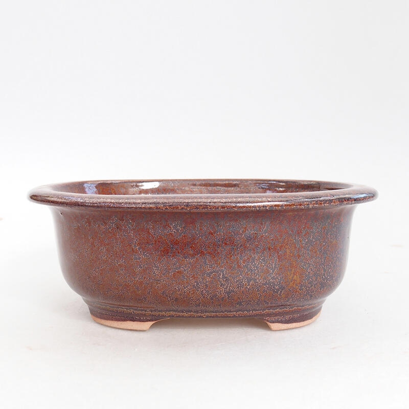 Keramická bonsai miska 15,5 x 12 x 6 cm, barva hnědá