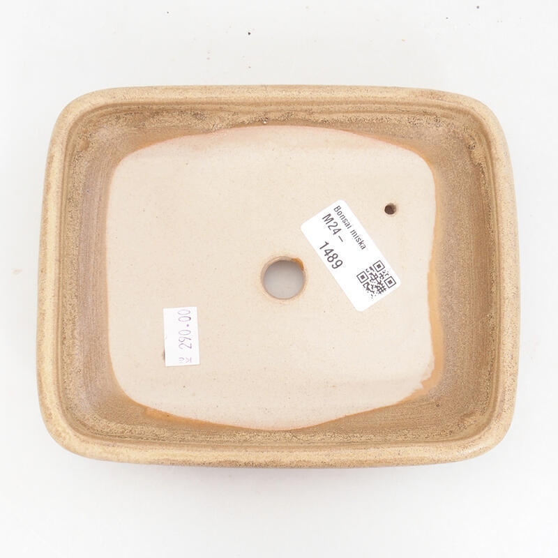 Keramická bonsai miska 17 x 13,5 x 3,5 cm, barva béžová