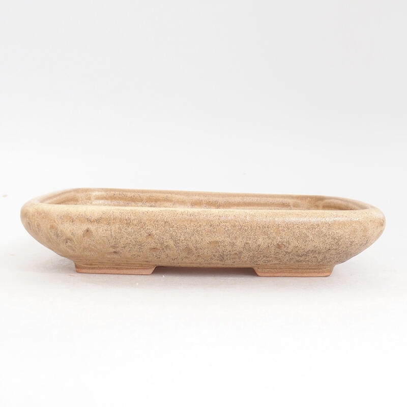 Keramická bonsai miska 17 x 13,5 x 3,5 cm, barva béžová