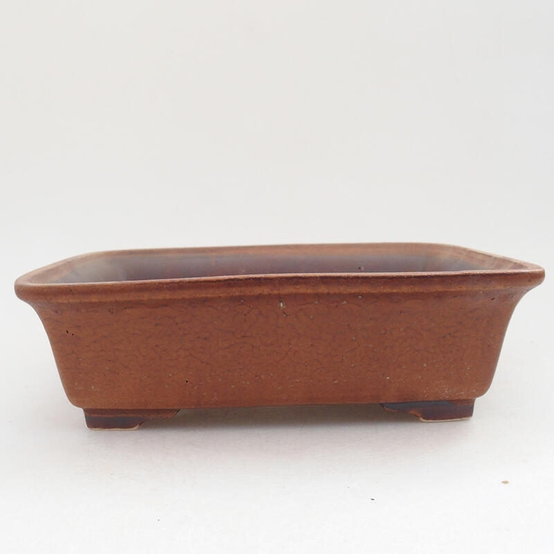 Keramická bonsai miska 18 x 14 x 5,5 cm, barva hnědá