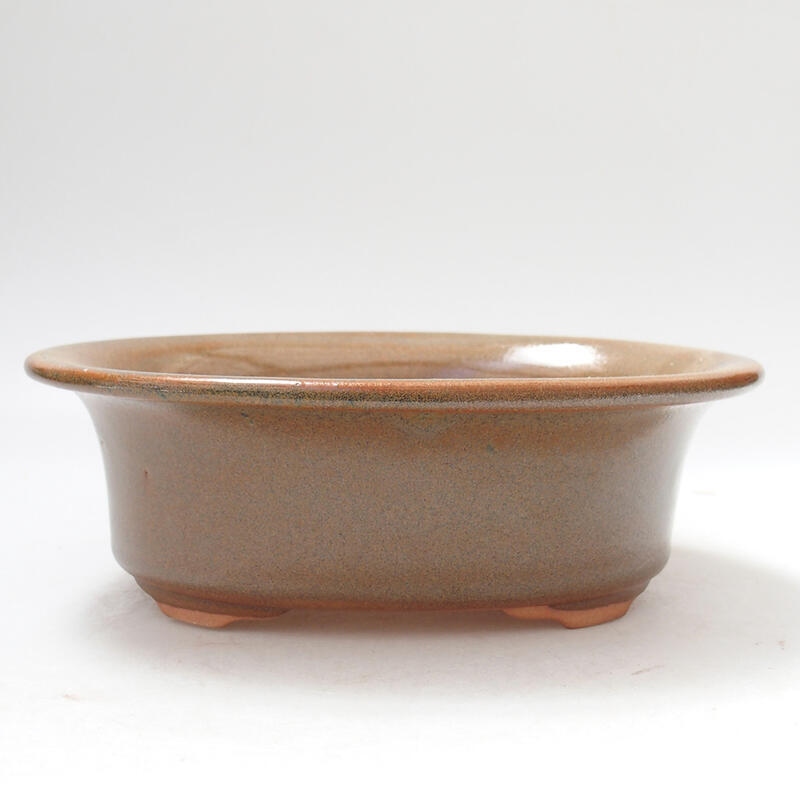 Keramická bonsai miska 19,5 x 16 x 6,5 cm, barva hnědá