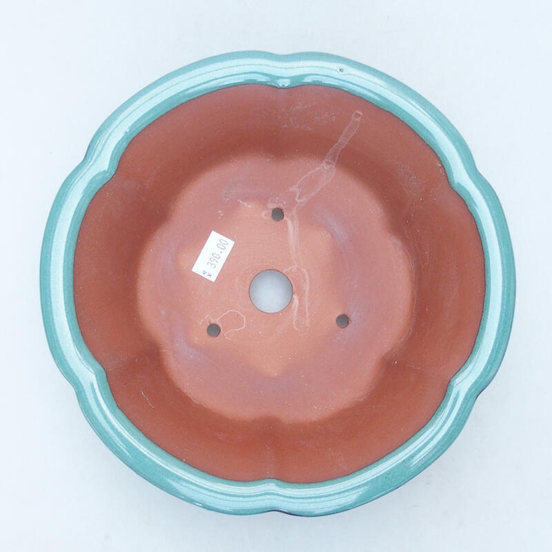 Keramická bonsai miska 20 x 20 x 6,5 cm, barva zelená