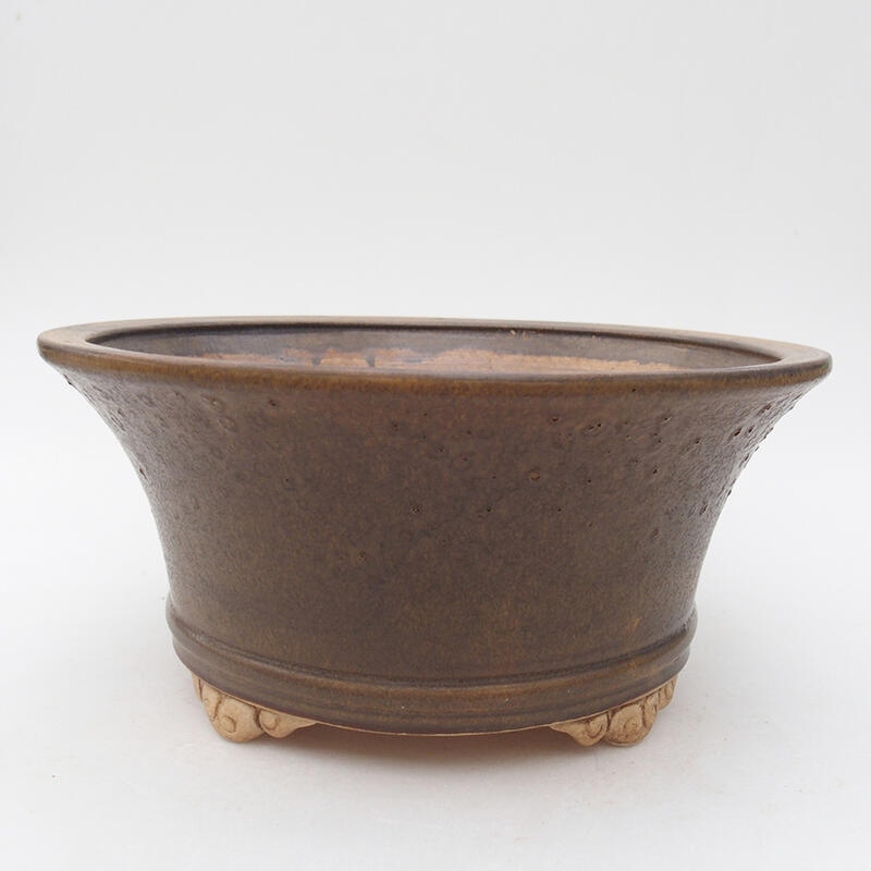 Keramická bonsai miska 24 x 24 x 11 cm, barva hnědá