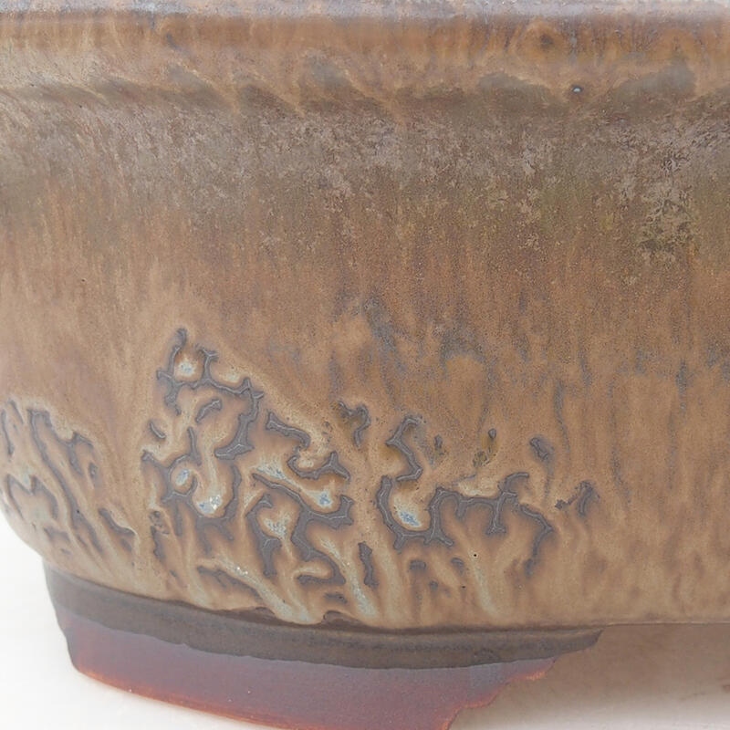 Keramická bonsai miska 25,5 x 22 x 7,5 cm, barva hnědá
