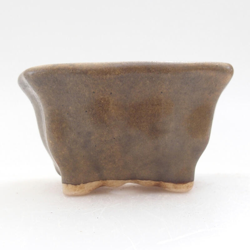 Keramická bonsai miska 6,5 x 6,5 x 3,5 cm, barva hnědá