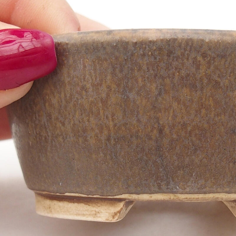 Keramická bonsai miska 7,5 x 7 x 4 cm, barva hnědá