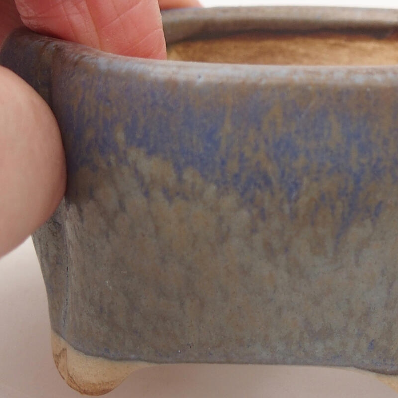 Keramická bonsai miska 7,5 x 7 x 4 cm, barva modrá