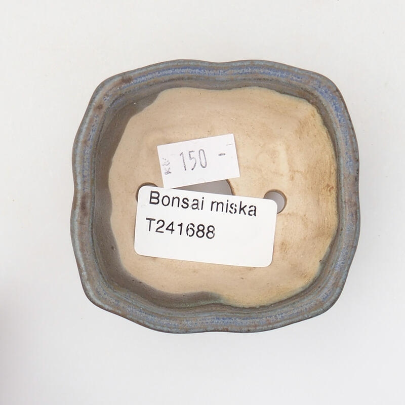 Keramická bonsai miska 7 x 6,5 x 3,5 cm, barva modrohnědá