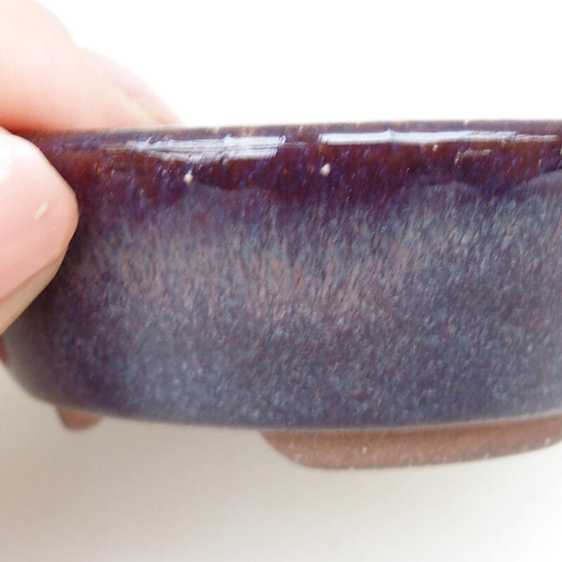 Keramická bonsai miska 8,5 x 8,5 x 2,5 cm, barva fialová