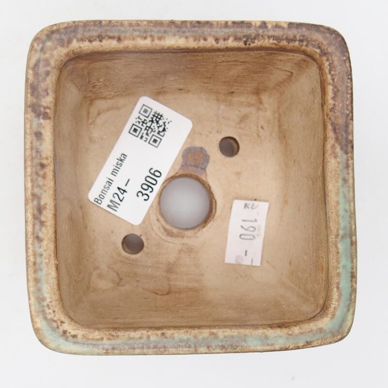 Keramická bonsai miska 8,5 x 8,5 x 5,5 cm, barva zelená