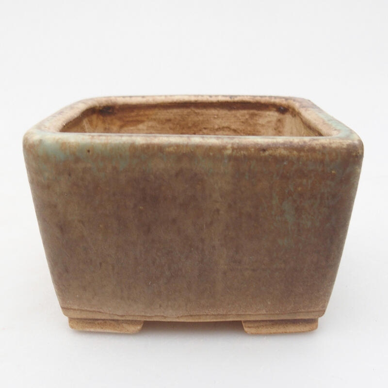 Keramická bonsai miska 8,5 x 8,5 x 5,5 cm, barva zelená