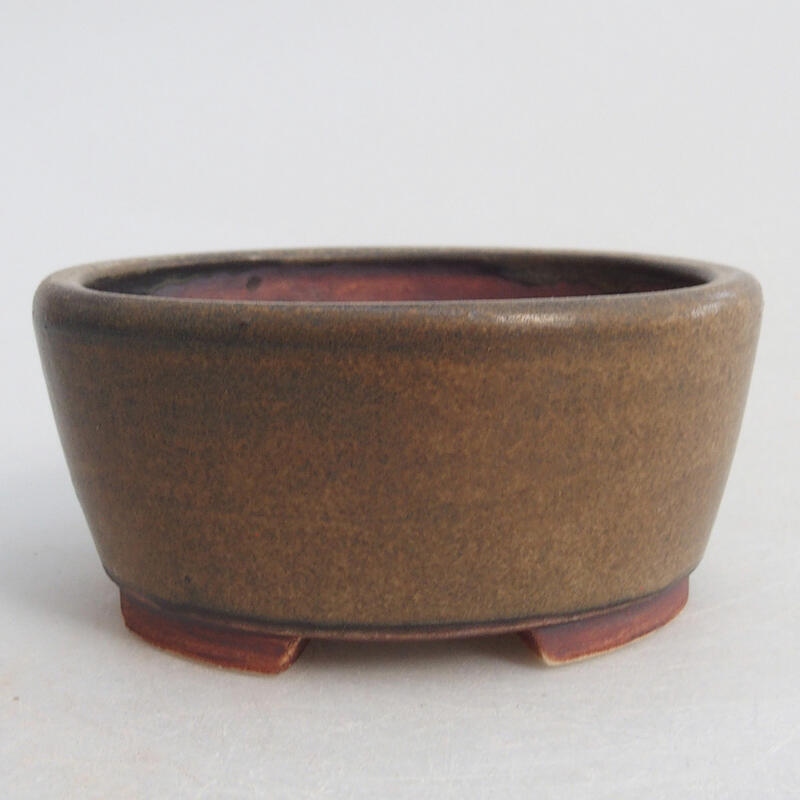 Keramická bonsai miska 8 x 7 x 3,5 cm, barva hnědá
