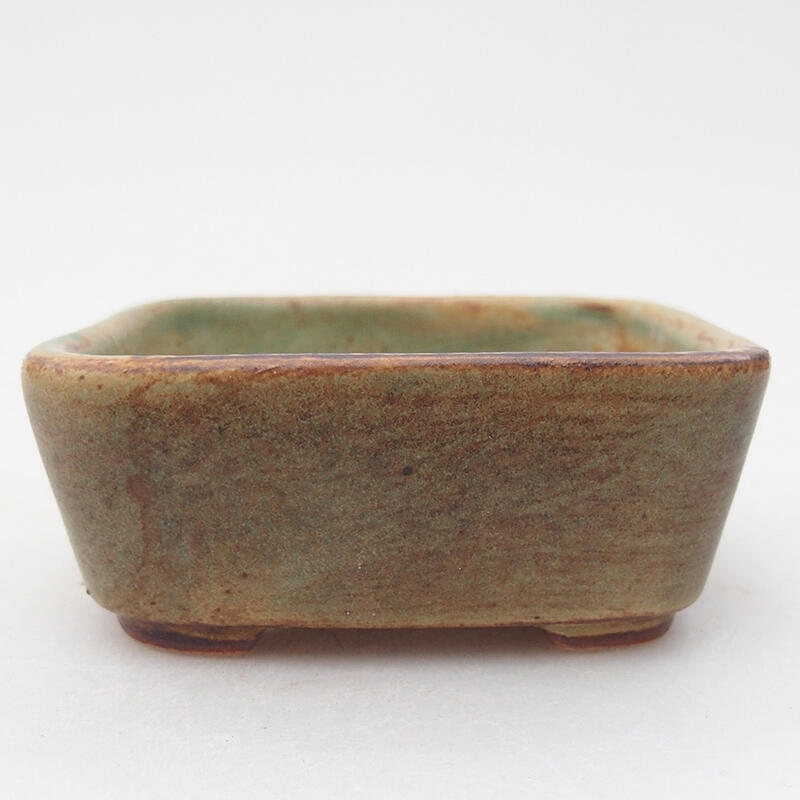 Keramická bonsai miska 8 x 7 x 3 cm, barva zelená