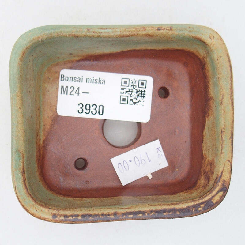 Keramická bonsai miska 8 x 7 x 3 cm, barva zelená