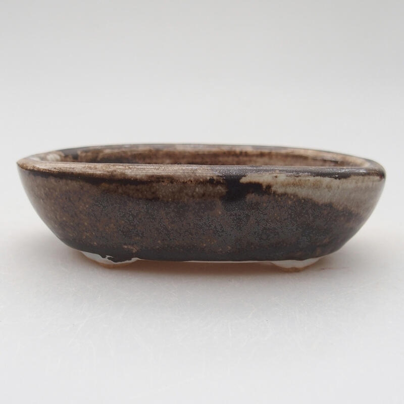 Keramická bonsai miska 9,5 x 6 x 2,5 cm, barva hnědá