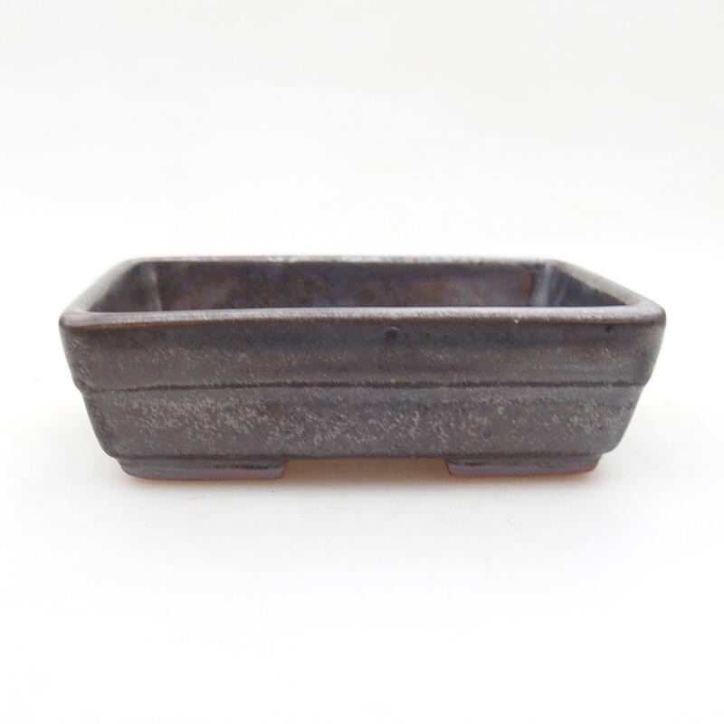 Keramická bonsai miska 9,5 x 7 x 2,5 cm, barva kovová