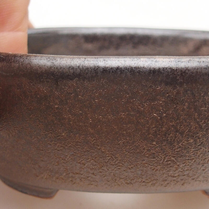 Keramická bonsai miska 9 x 7,5 x 3,5 cm, barva kovová
